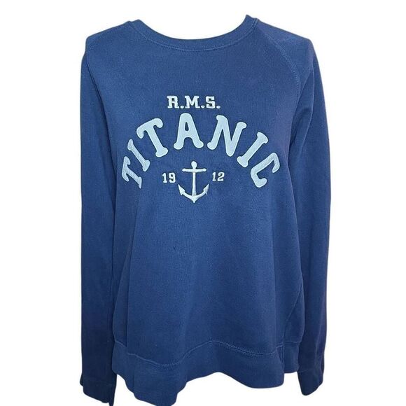 MV Sport Vintage Fleece Women's Size Small Navy White RMS Titanic Sweatshirts - Picture 1 of 5